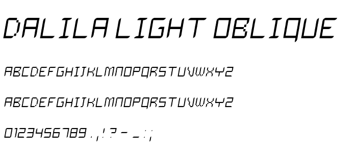 Dalila Light Oblique font